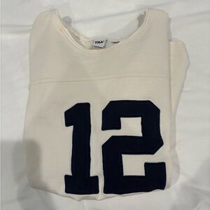 Aritzia Cream Sweatshirt with Black Number